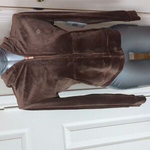 Juicy by Juicy Couture Womens/Juniors Velour Hoodie Jacket Brown/ Size S NWT